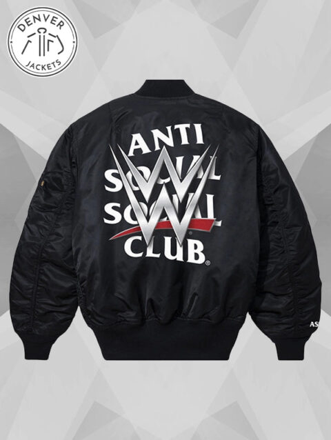 Anti Social Social Club x WWE Venue Bomber Jacket Black