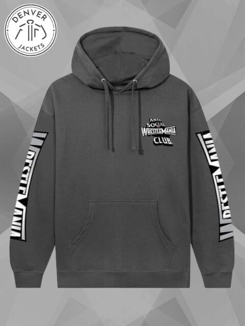 Anti Social Social Club x WWE Wrestlemania Hoodie Grey