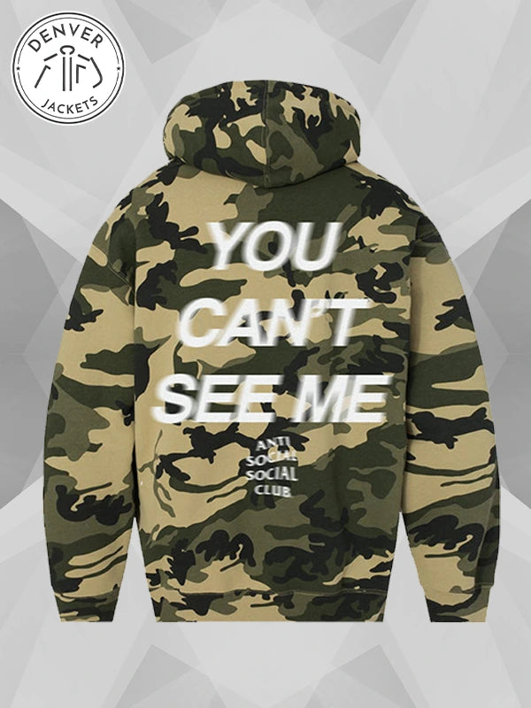 Anti Social Social Club x WWE You Can t See Me Camo Hoodie