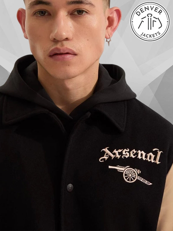 Arsenal North London Classic Black Varsity Jacket