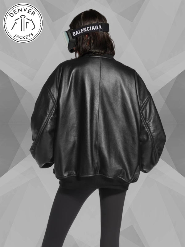 Balenciaga x Lamborghini Leather Oversized Bomber Jacket