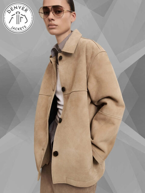 Beige Leather Jacket COS