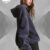 Bershka Studded Hoodie Dark Grey