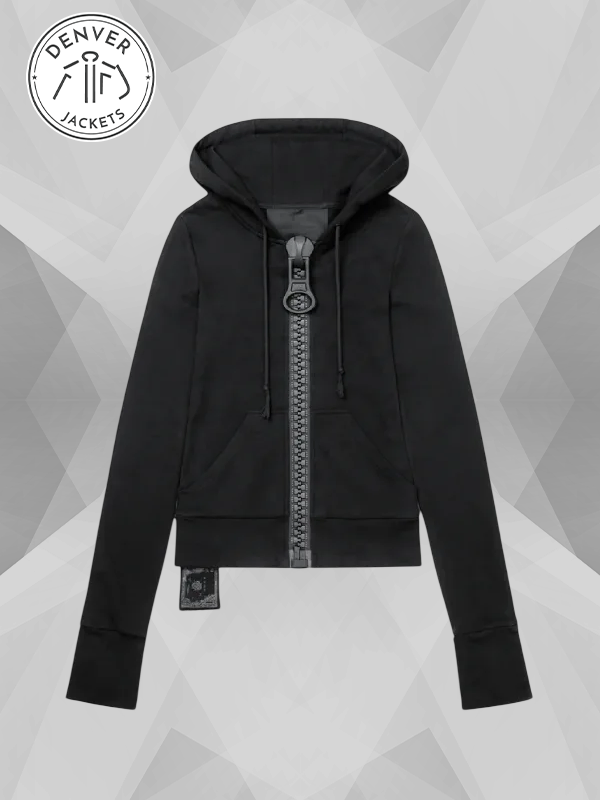 Black Big Zipper Hoodie Rohan Mirza