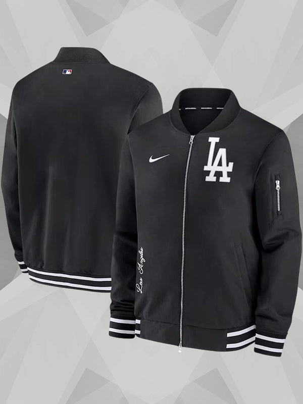 Black Los Angeles Dodgers Bomber Jacket Mens