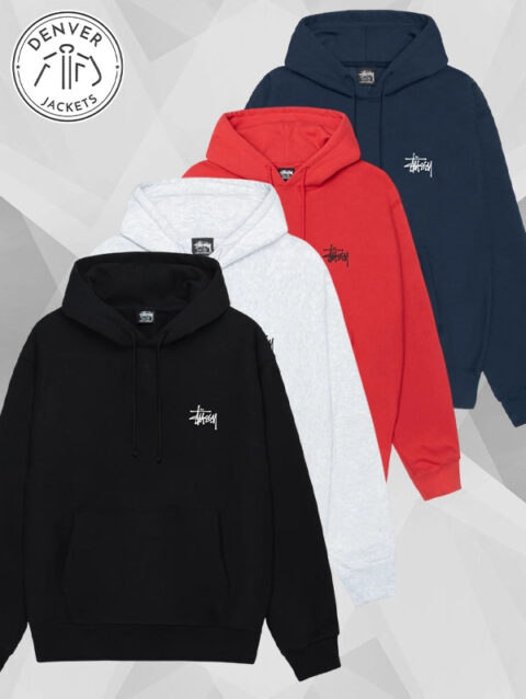 Black Basic Stussy Hoodie