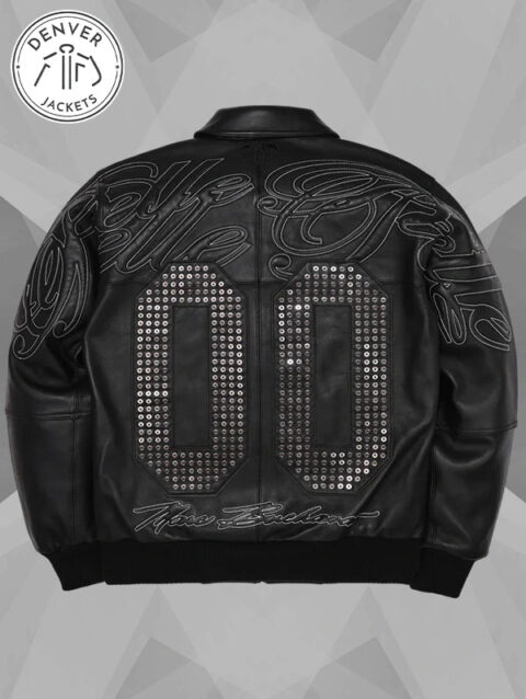 Black Leather Bomber Pelle Pelle x Opium Classic 00 Jacket