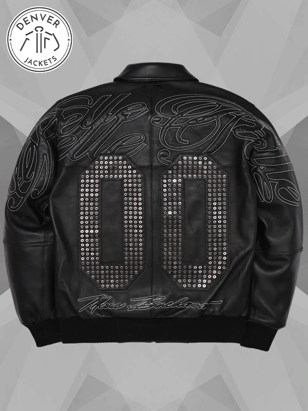 Black Leather Bomber Pelle Pelle x Opium Classic 00 Jacket