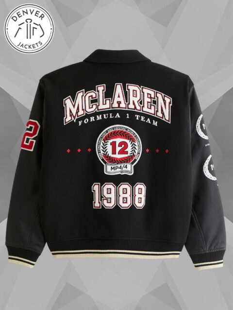 Black McLaren Varsity Bomber Jacket Abercrombie