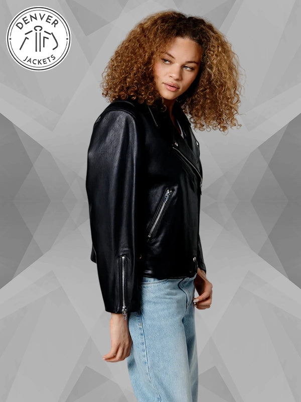 Blank NYC Leather Moto Jacket Black