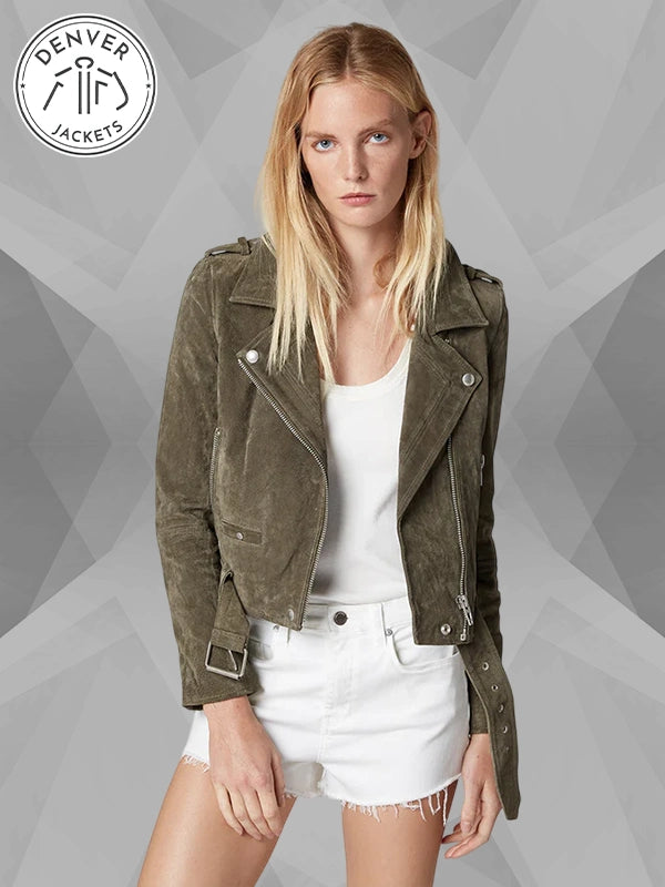 Blank NYC Suede Jacket Green