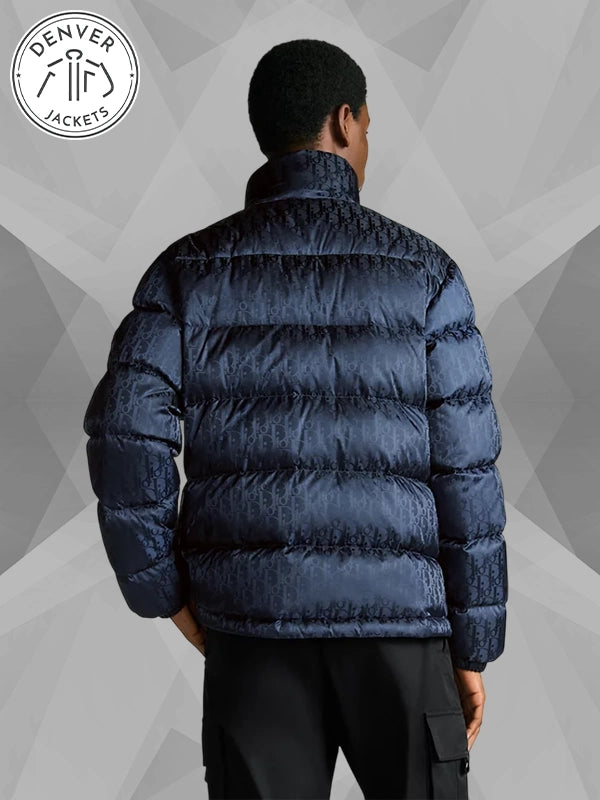 Blue Christian Dior Puffer Jacket