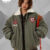 Boa Lapel Casual Padded Jacket Green
