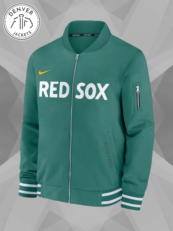 Boston Red Sox Nike City Connect Bomber Jacket Green