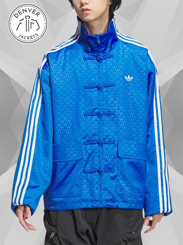 Chinese New Year Blue Tang Retro Sports Jacket