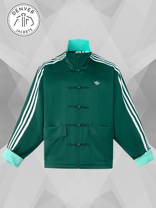 Chinese New Year Tang Satin Track Green Jacket