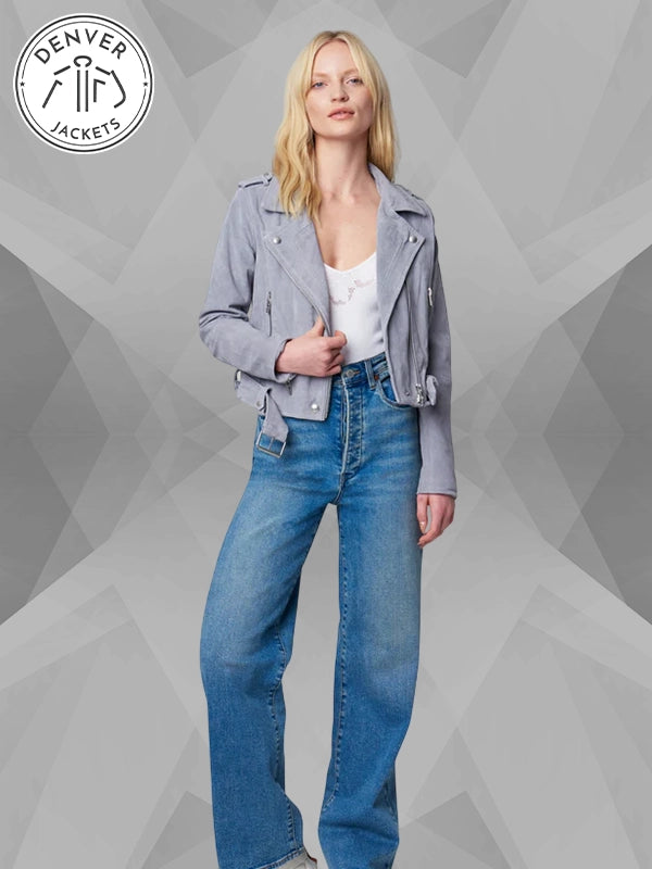 Cloud Grey Suede Jacket Blank NYC