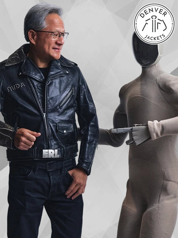 Custom Jensen Huang Nvidia ERL Leather Jacket Black