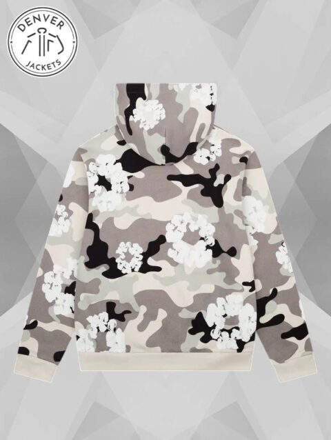 Denim Tears White Camo Cotton Wreath Zip up Hoodie Back