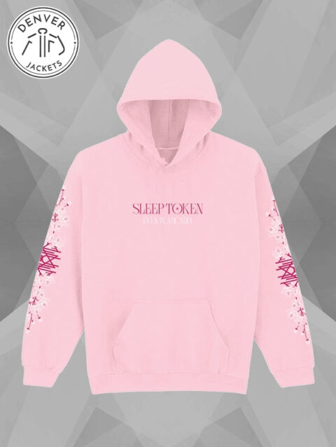 Even In Arcadia Floral Sleep Token Pink Hoodie