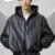 Fear Of God Vanson Essentials Leather Hooded Bomber Jacket Black