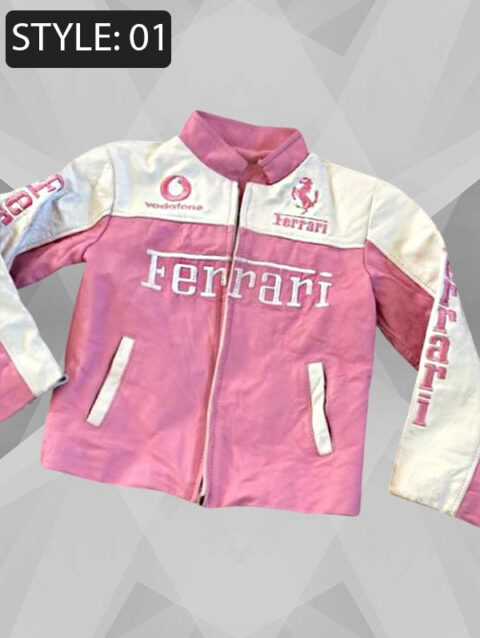 Ferrari Pink Leather Jacket