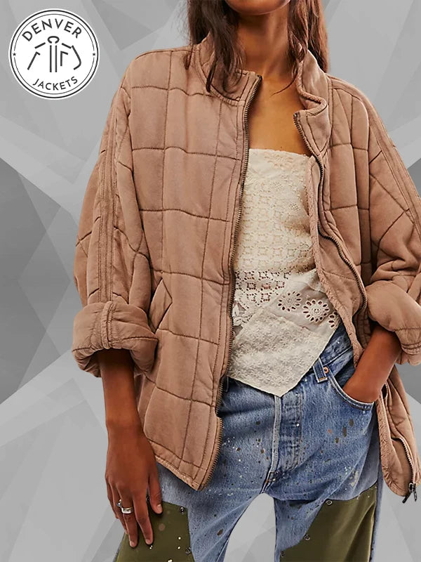 Free People Dolman Quilted Jacket Beige