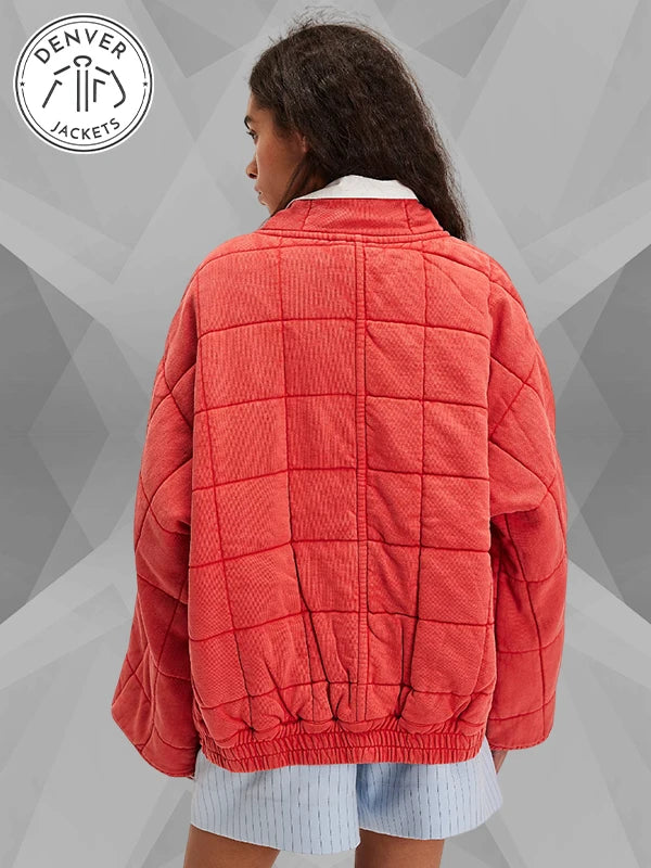Free People Dolman Quilted Jacket Red