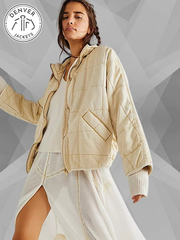 Free People Dolman Quilted Jacket Vanilla