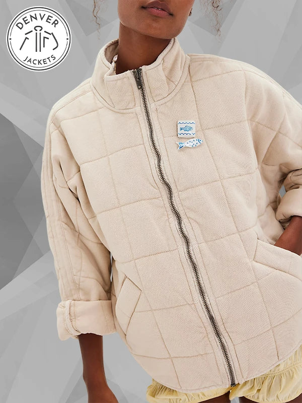 Free People Quilted Jacket Tea