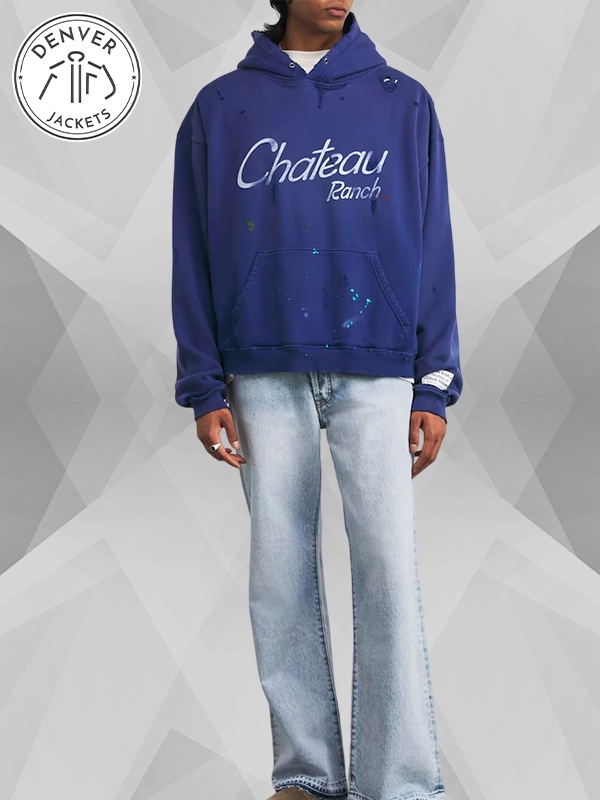 Gallery Dept Cotton Chateau Ranch Hoodie Blue