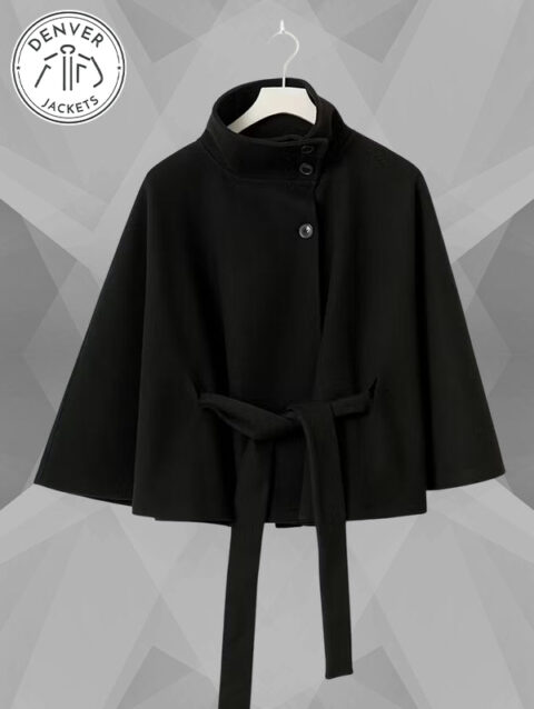 Gina Tricot Belt Cape Jacket Black