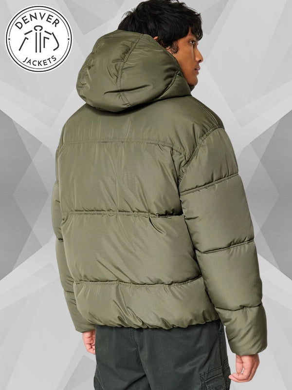 Green Puffer Jacket Mens Hollister