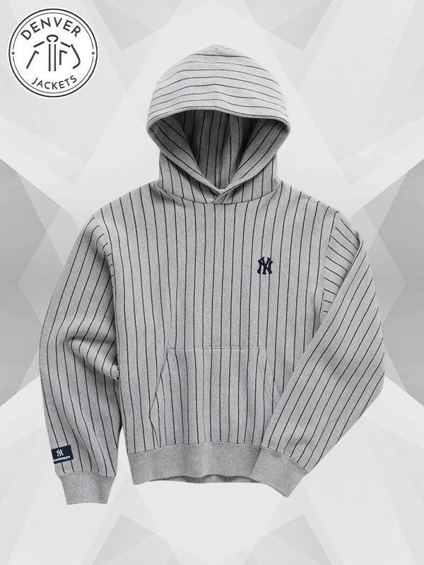 Grey NY Yankees Pinstripe Hoodie Madhappy