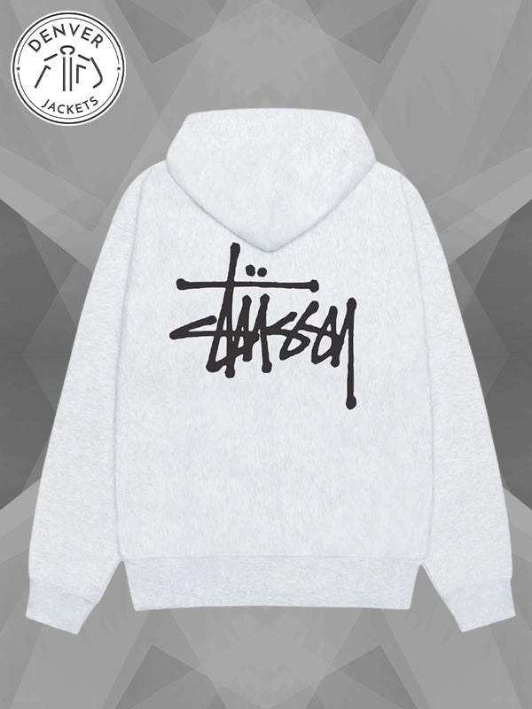 Grey basic hoodie stussy