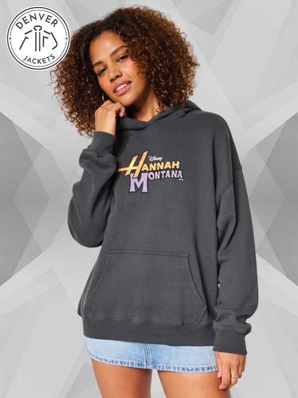 Hollister Hannah Montana Graphic Hoodie In Grey