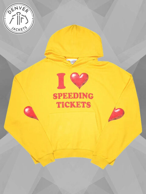 Iconaclub I love Speeding Tickets Hoodie Yellow