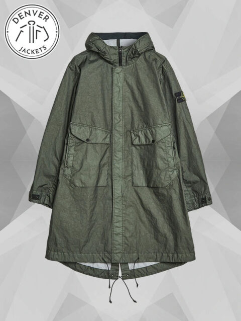 Jason Statham Stone Island Membrana Fishtail Green Coat
