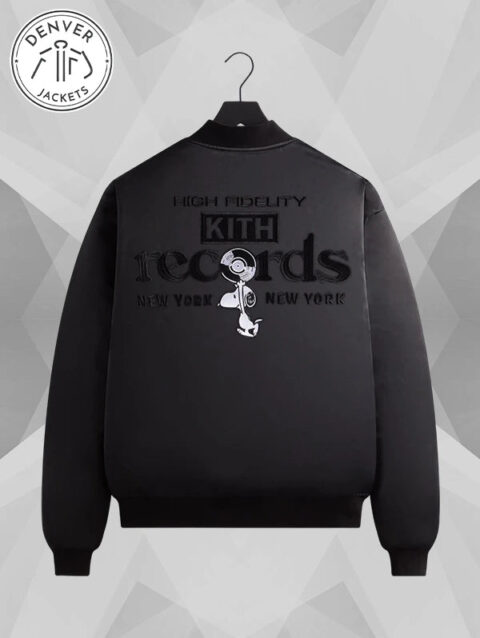 Kith x Peanuts Satin Bomber Jacket Black