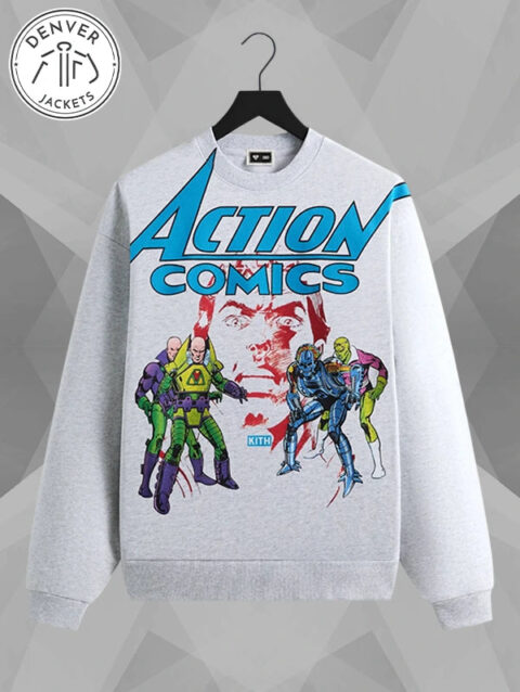 Kith x Superman Action Comics Nelson Crewneck Grey