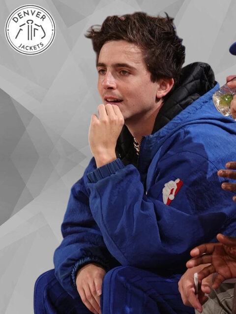 Knicks Timothee Chalamet Hooded Jacket Blue