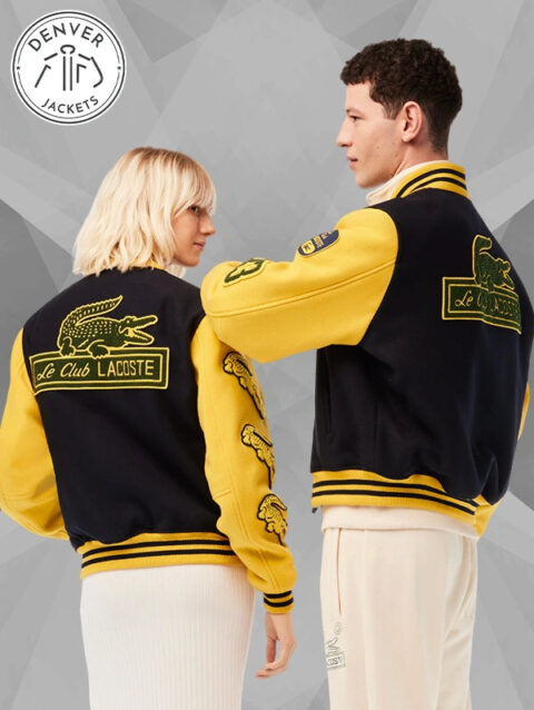 Lacoste Varsity Jacket Navy and Yellow