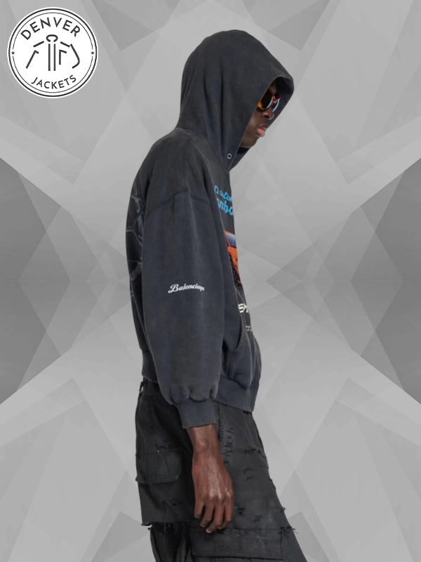Lamborghini x Balenciaga Faded Black Hoodie