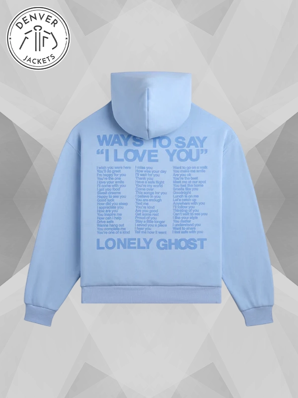 Light Blue Lonely Ghost Hoodie I Love You Say It Back