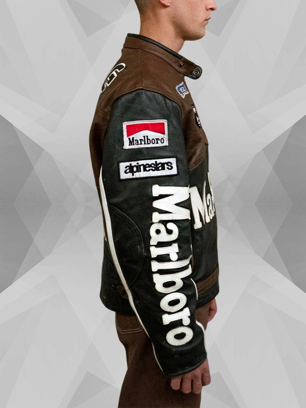 Marlboro Racing Brown Leather Vintage Jacket