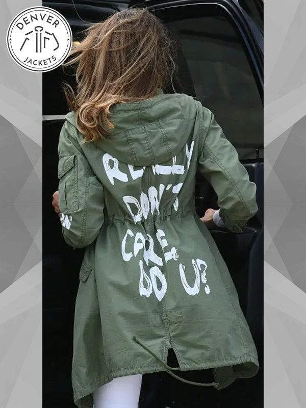 Melania Trump I Really Don t Care Jacket Green