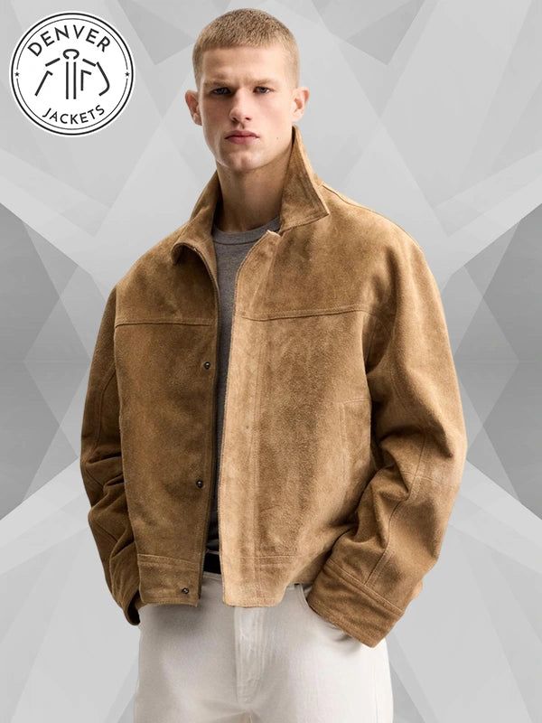 Men s Zara Brown Suede Leather Jacket
