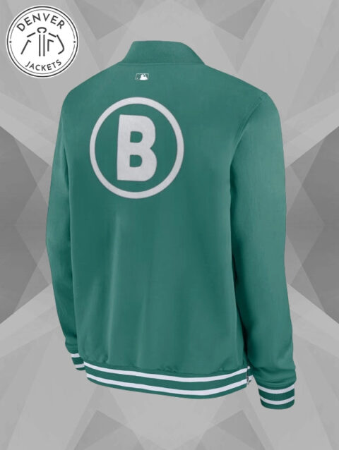 Mens Boston Red Sox Nike Green 2025 City Connect Authentic Collection Full Zip Bomber Jacket