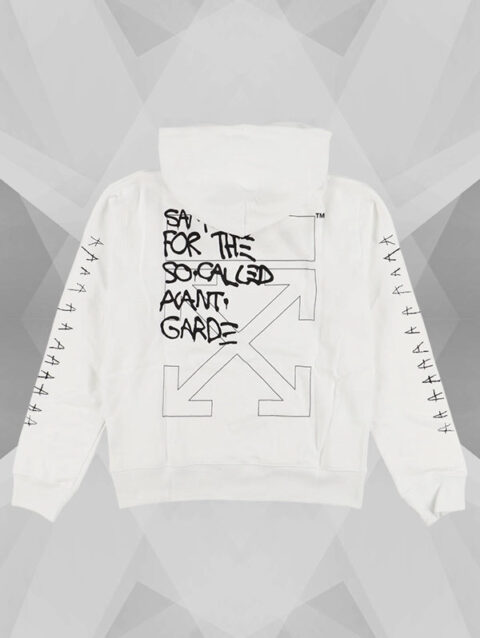 Mens Off White Basquiat Graphic Hoodie White