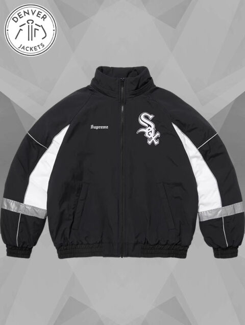 Mens Supreme x Chicago White Sox Stadium Jacket Black